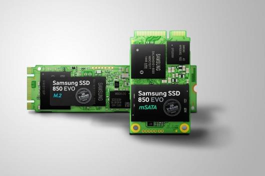 Samsung дополнила линейку SSD 850 EVO накопителями форматов M.2 и mSATA